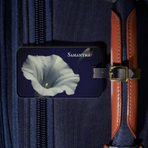 Etiqueta De Bagagem Glória da Manhã Branca Flor Fechado Personalizado