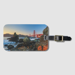 Etiqueta De Bagagem Golden gate bridge no crepúsculo San Francisco