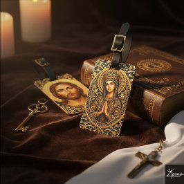 Etiqueta De Bagagem Golden Reverence Virgin Mary