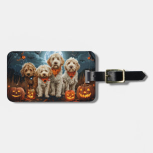 Etiqueta De Bagagem Goldendoodle Halloween Spooky