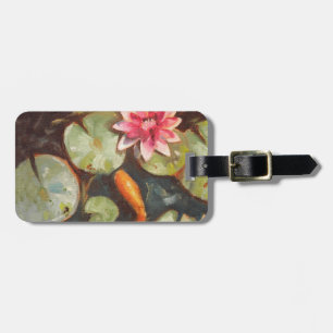 Etiqueta De Bagagem Goldfish Koi Pond Water Lily