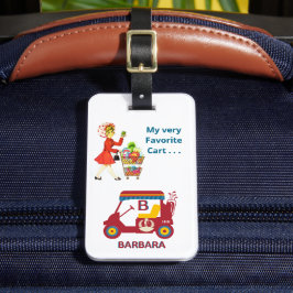 Etiqueta De Bagagem Golf Cart Monograma Name Bag