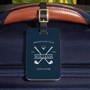 Etiqueta De Bagagem Golf Lover Cross Club Dark Blue