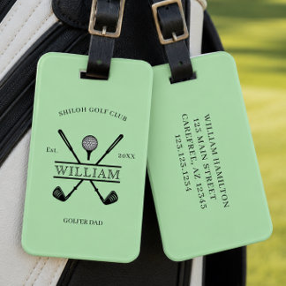 Etiqueta De Bagagem Golfer Cross Club