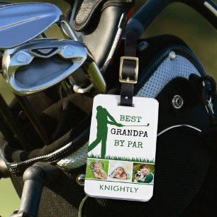 Etiqueta De Bagagem Golfista MELHOR AVÔ POR PAR 3 Foto Personalizada