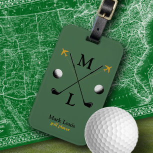 Etiqueta De Bagagem golfplayer à moda monogrammed