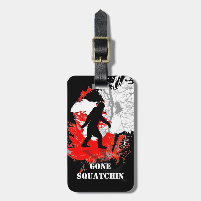Etiqueta De Bagagem Gone Squatchin, pé-preto (Frente Vertical)