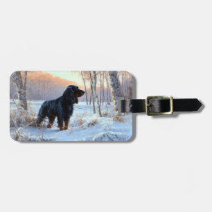 Etiqueta De Bagagem Gordon Setter Deixe-O Neve Natal