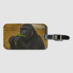 Etiqueta De Bagagem Gorilla Grace - Retrato Realista da Vida Selvagem