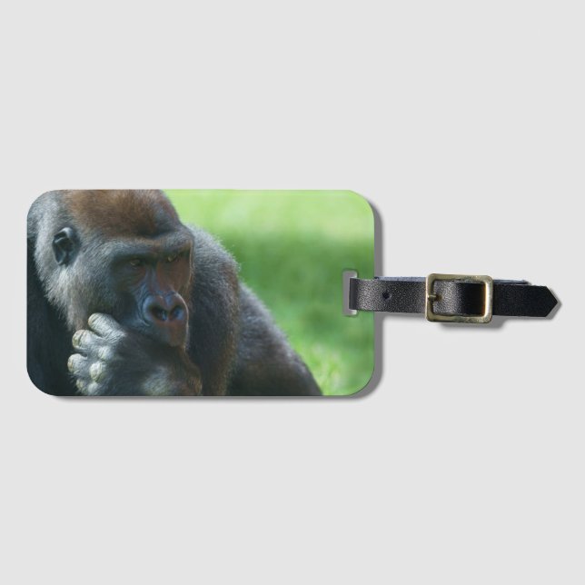 Etiqueta De Bagagem Gorilla Lope (Design redondo) (Frente Horizontal)