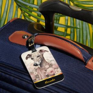 Etiqueta De Bagagem Gorninho elegante adornado com flores e fitas