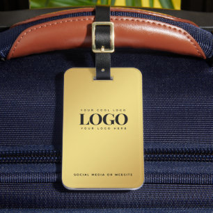 Etiqueta De Bagagem Gradação Dourada Personalizada de negócios do logo