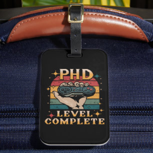 Etiqueta De Bagagem Graduação de Nível PhD Doutorado Jogos