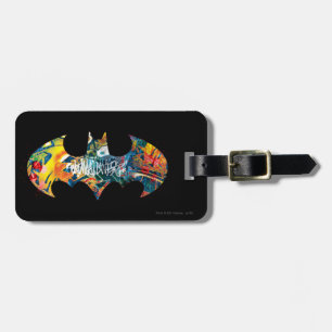 Etiqueta De Bagagem Grafite Neon do Logotipo Batman