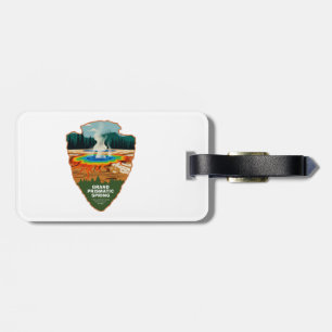 Etiqueta De Bagagem Grande Fonte Prismática Yellowstone Arrowhead