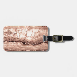 Etiqueta De Bagagem Granito laranja moderno e castanho-bege