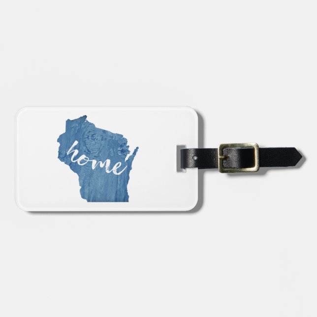 Etiqueta De Bagagem Grão de Madeira de Wisconsin (Frente Horizontal)
