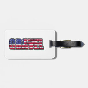 Etiqueta De Bagagem Gravel Cycling American Flag