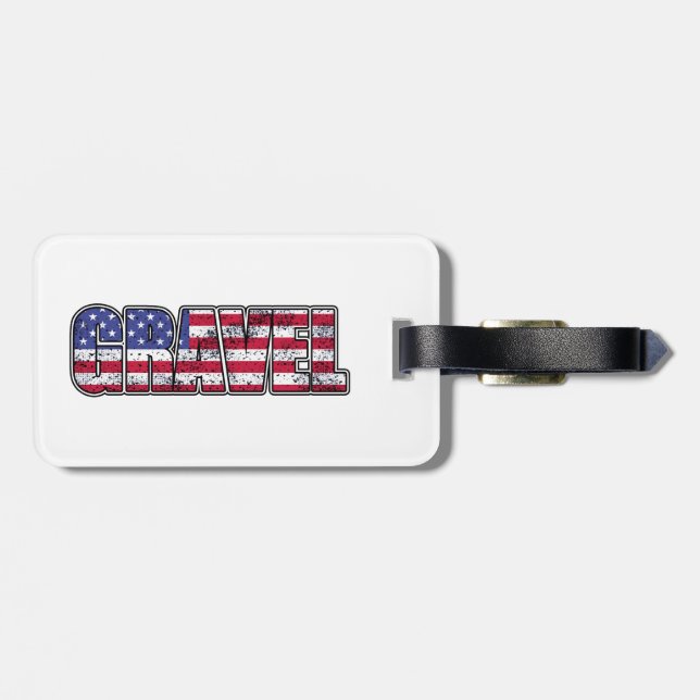 Etiqueta De Bagagem Gravel Cycling American Flag (Traseira Horizontal)