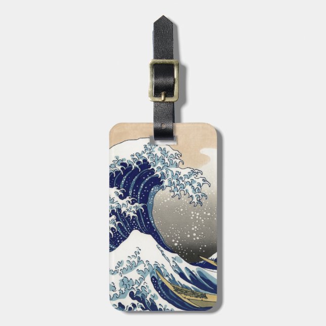 Etiqueta De Bagagem Great Wave Kanagawa Japanese Painting (Frente Vertical)