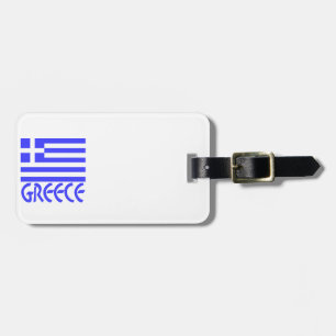 Etiqueta De Bagagem Grécia e Bandeira Grega
