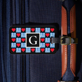 Etiqueta De Bagagem Grécia Personalizada com Sinalizador Grego Persona