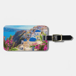 Etiqueta De Bagagem Grécia Santorini estilizada
