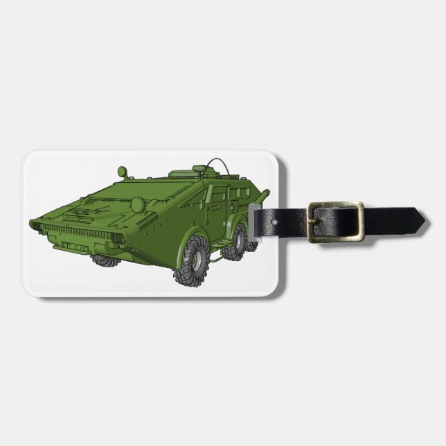 Etiqueta De Bagagem Green Armoured Military Vehicle (Frente Horizontal)