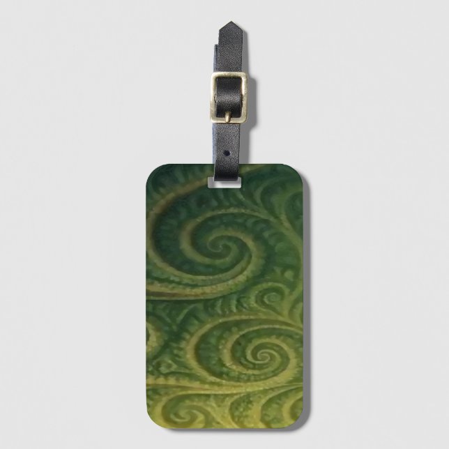 Etiqueta De Bagagem Green Fractal (Frente Vertical)