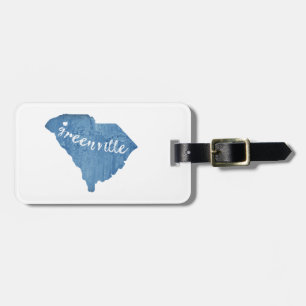 Etiqueta De Bagagem Greenville Carolina do Sul Wood Grain