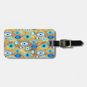 Etiqueta De Bagagem Grego Mati Mataki - Padrão de Olhos de Matiasma M
