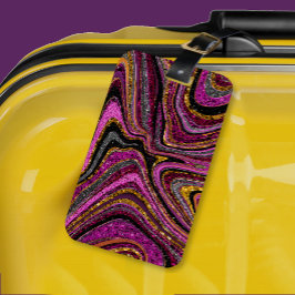 Etiqueta De Bagagem Grelha de brilho Brilhante Arte de mármore giro ro