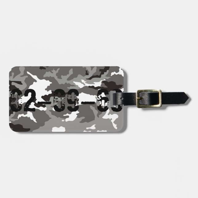 Etiqueta De Bagagem Grey Camouflage Pattern (Frente Horizontal)