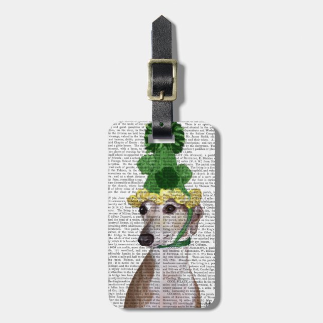 Etiqueta De Bagagem Greyhound em Green Knmit Hat 2 (Frente Vertical)