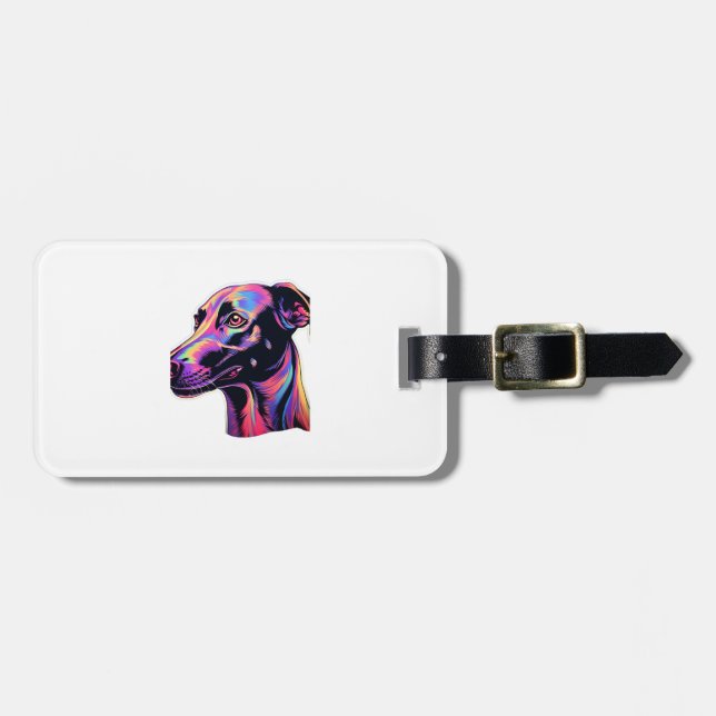 Etiqueta De Bagagem Greyhound Neon Design (Frente Horizontal)