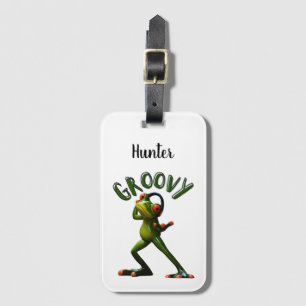 Etiqueta De Bagagem Groovy Green Sapo