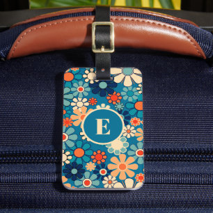 Etiqueta De Bagagem Groovy Retro Garden Floral 60s 70s Personalizado