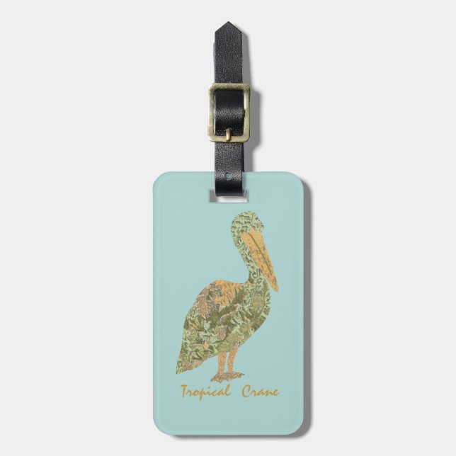 Etiqueta De Bagagem Grua Tropical Laranja (Frente Vertical)