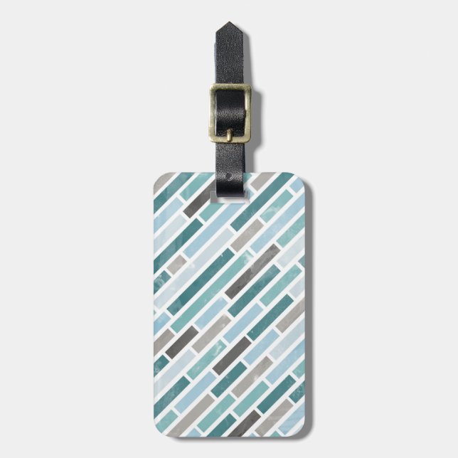 Etiqueta De Bagagem Grunge Diagonal Stripe Padrão (Frente Vertical)