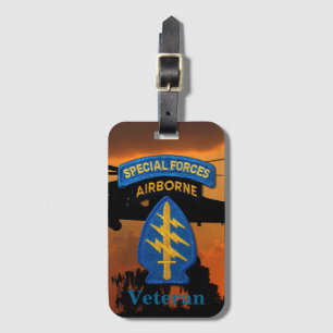 Etiqueta De Bagagem Grupo de Forças Especiais Verdes Berets SFG SF Vet