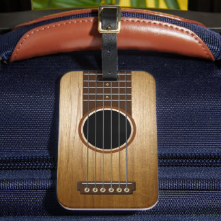 Etiqueta De Bagagem Guitarra Acústica Clássica Personalizada