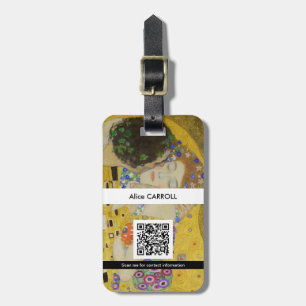 Etiqueta De Bagagem Gustav Klimt - O Beijo - Código QR
