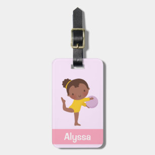 Etiqueta De Bagagem Gymnast Girl com Ball personalizada