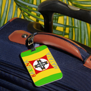 Etiqueta De Bagagem Hakuna Matata Rasta Cor Vermelha Ouro Verde