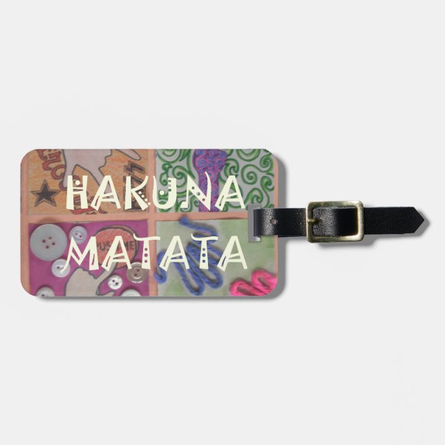 Etiqueta De Bagagem Hakuna Matata - Sinal de Arte Impressão (Frente Horizontal)