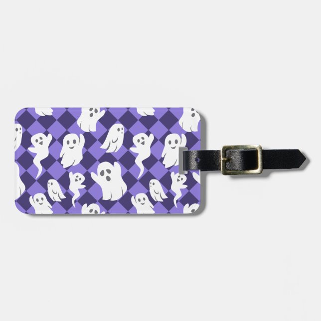 Etiqueta De Bagagem Halloween Ghosts (Frente Horizontal)