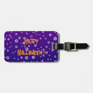 Etiqueta De Bagagem Halloween Skulls