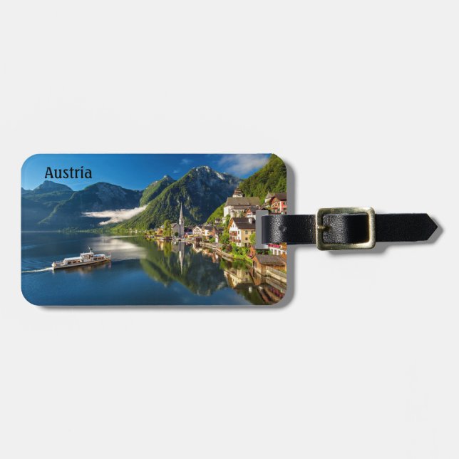 Etiqueta De Bagagem Hallstatt Áustria (Frente Horizontal)