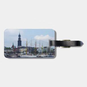 Etiqueta De Bagagem Hamburg Harbour Hafen Michel Alemanha Schiffe