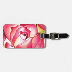Etiqueta De Bagagem Hannah Gordon rosa rosa Rose aquarela